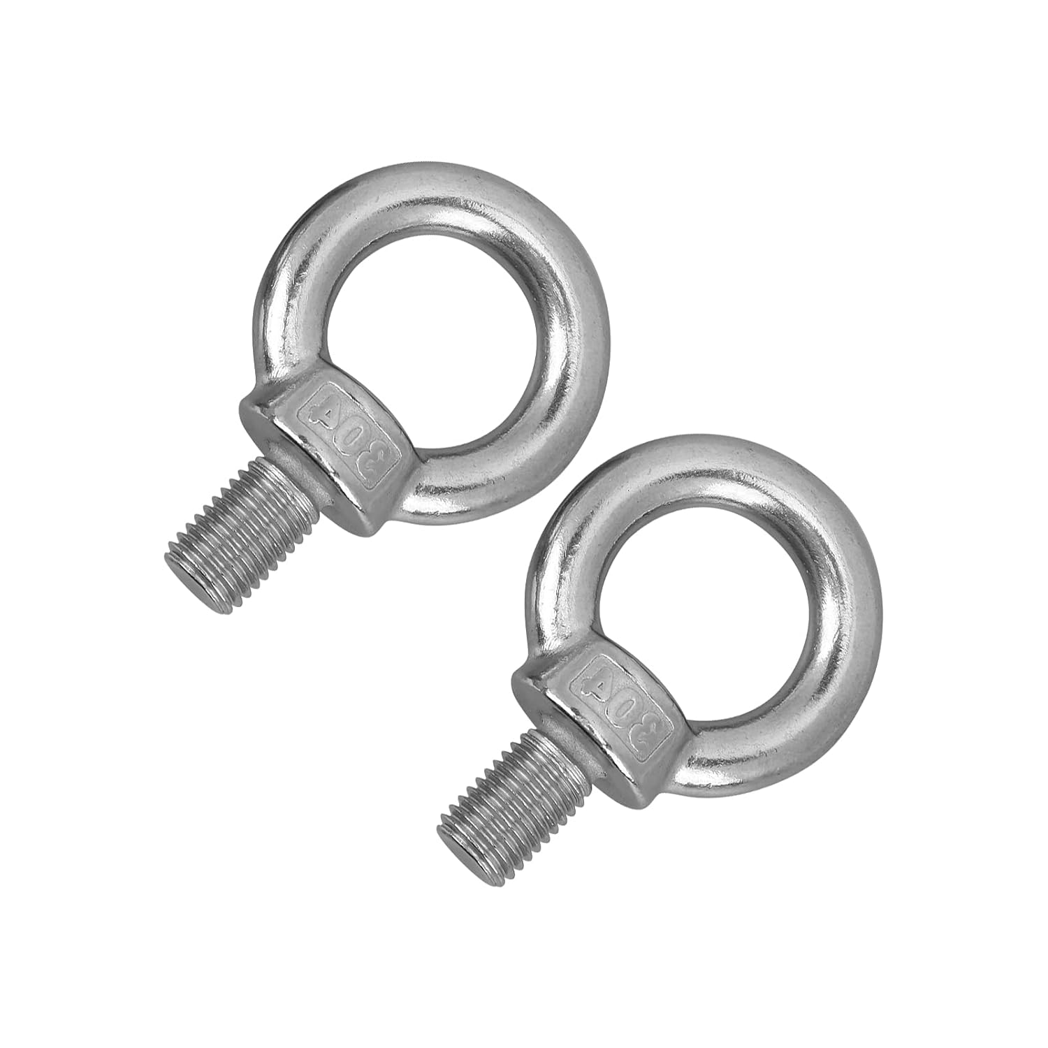 M20 Stainless Steel Eye Bolt, 2Pcs Heavy Duty Lifting Ring Screws, Marine Grade 316 Shoulder Eye Bolts with Nuts, for Lifting Rigging Marine Hardware Pulley Bracket