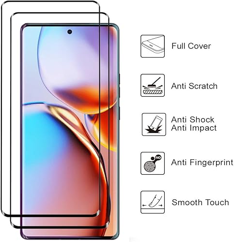 Miniatura 2 de Protector de pantalla curvado 3D para Motorola Edge+ (2023), [2 piezas], cobertura completa 3D, transparente, antiarañazos, fácil instalación,