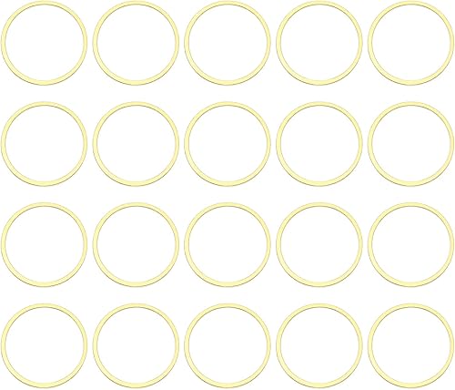 uxcell Anillos de enlace redondos de bisel de círculo hueco de latón, conectores de joyería para pendientes, collares, fabricación de joyas