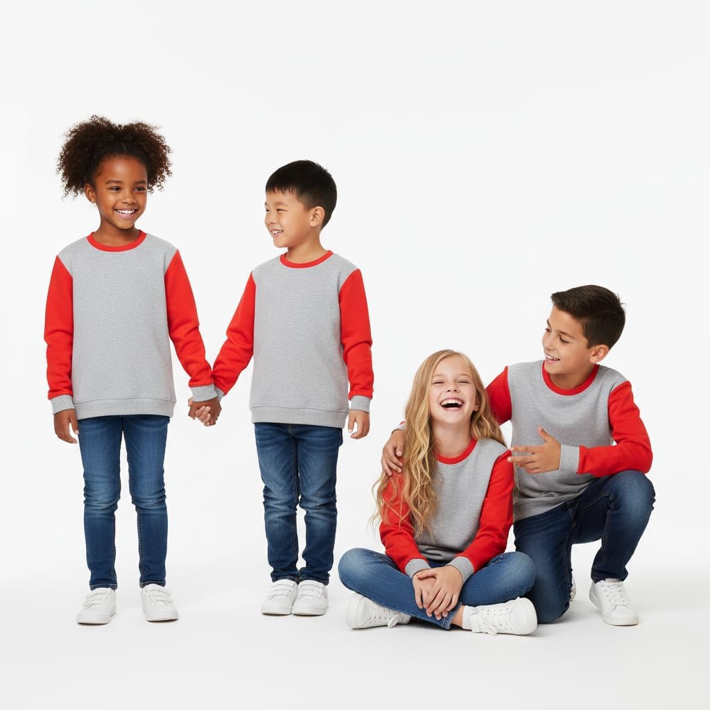 My Bow Boys, Girls Soft Cotton Fleece Winter Sweatshirt Round Neck, Long Sleeve, 4 to 14 years - Image 4