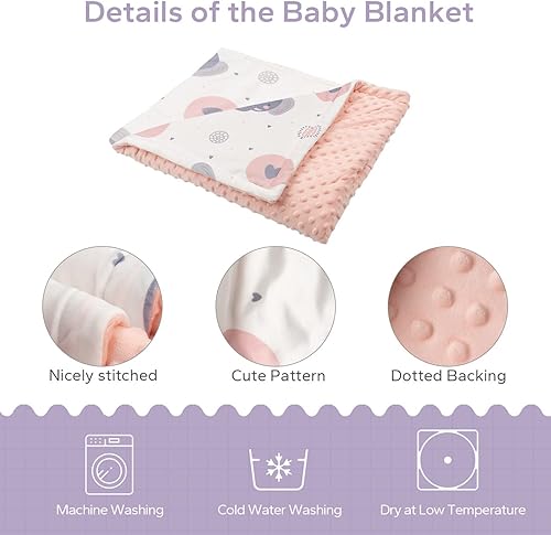 Miniatura 3 de FUNUPUP Mantas de bebé para niñas y niños unisex de felpa suave para recién nacidos 3 capas cálidas con respaldo de puntos 30 x 40 pulgadas haz de