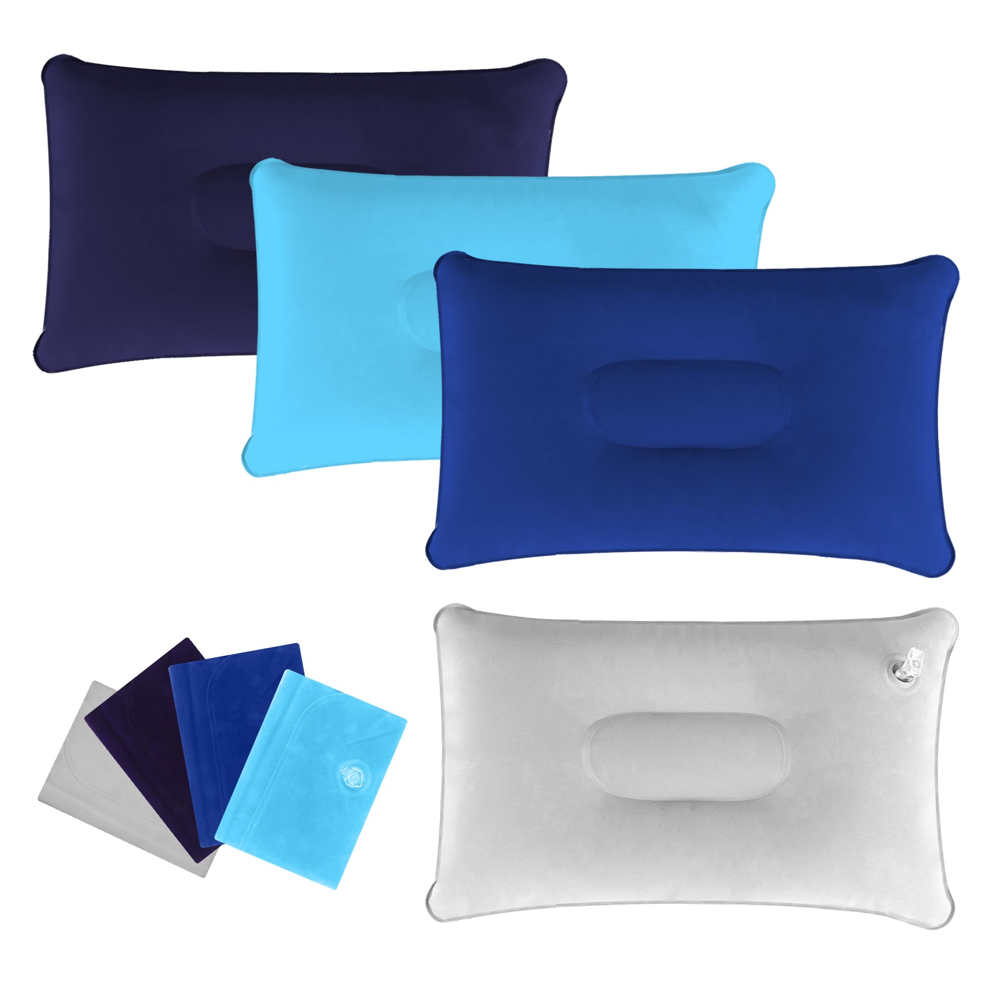 Cojines inflables 4Pcs Almohadas de Camping Ultraligeras Almohada de Viaje Hinchable