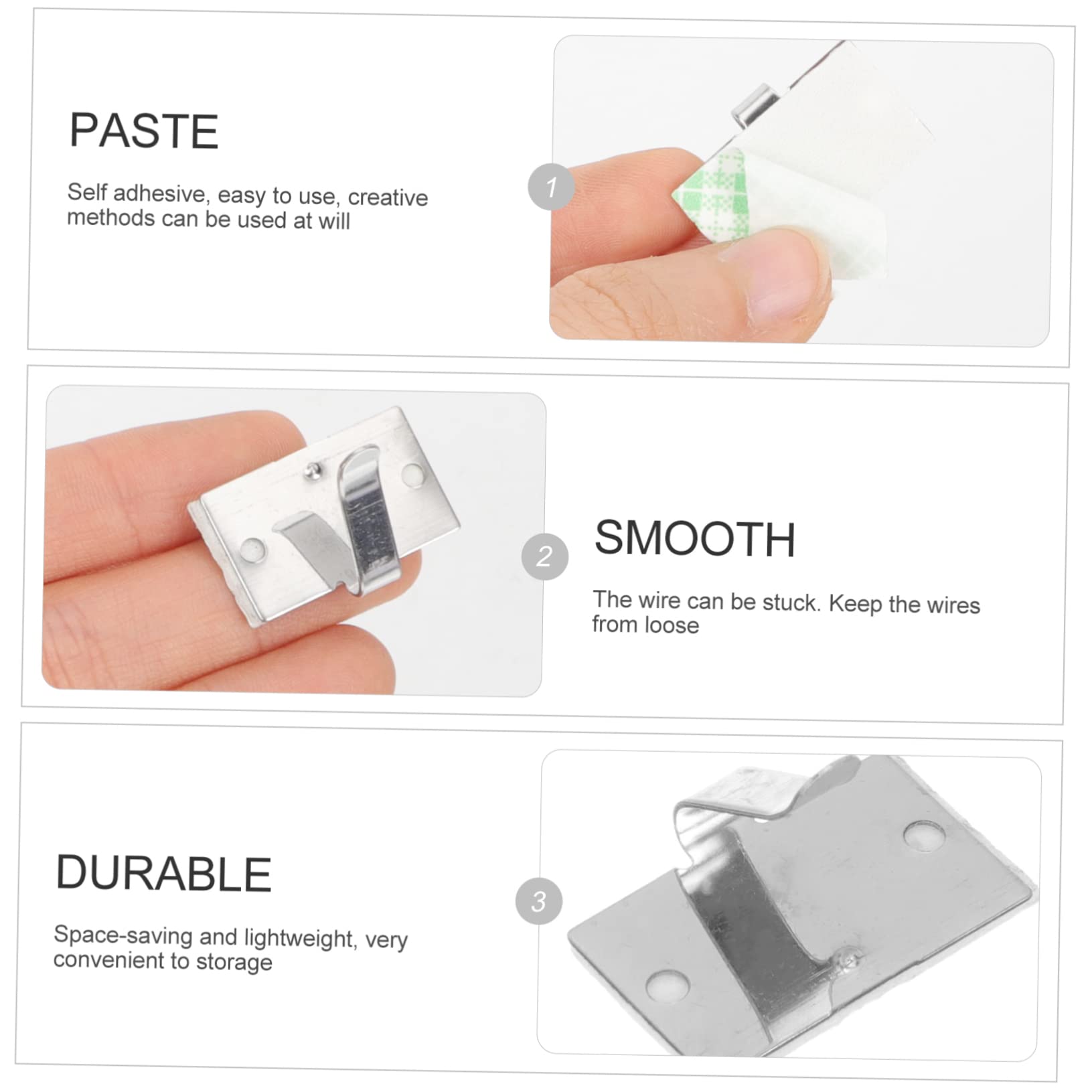 DOITOOL 3 Sets Selbstklebende Kabelclips Mit Starkem Halt Drahtklemmen Für Drahtkabel Kabel-organizer Für Geräte Schreibtisch-draht-organizer Zum Aufkleben Von Drahtclips 50 Stück * 3