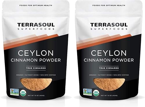 Terrasoul Superfoods Polvo de canela de Ceilán orgánica 2 libras probado en laboratorio para autenticidad calidad y sabor prémium