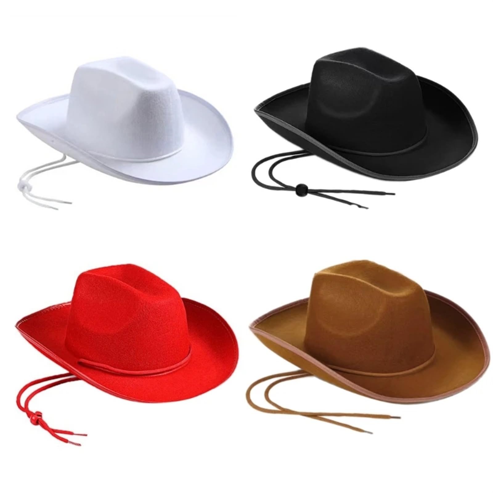 Cappello Cowboy Berretto da Cowboy con Tesa Western Jazz Cappello in Feltro Cappelli Casual Leggeri in Tinta Unita for Donna Uomo Tessuto Spesso