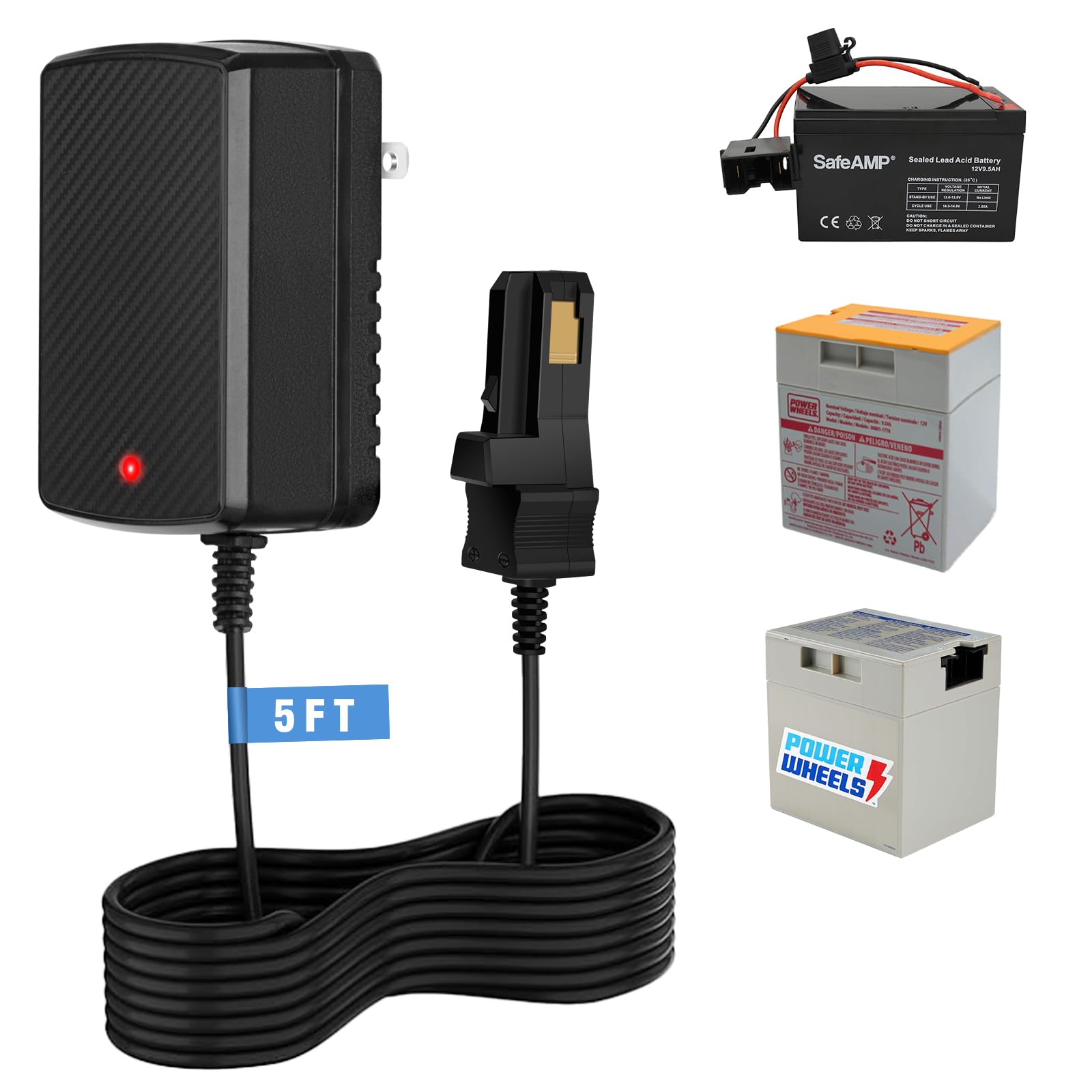 12V Charger for Powered Wheels 12 Volt Battery Charger for All Fisher-Price Powered Wheels Grey Battery and Top Orange Bat...