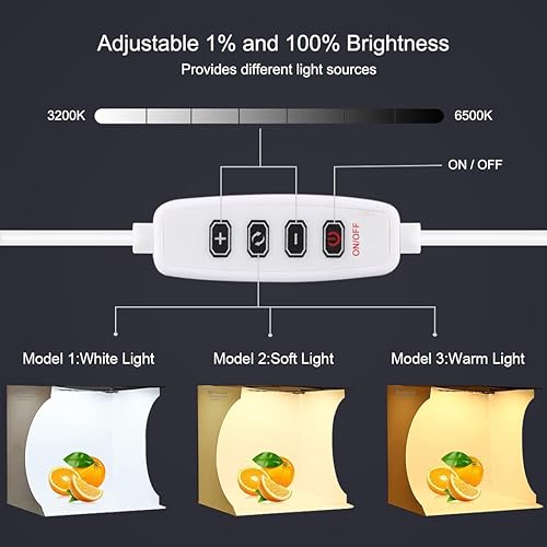 Miniatura 20 de PULUZ - Mini caja de estudio fotográfico, 20 cm, portátil, kit de tienda de campaña de luz para fotografía, luz blanca plegable, caja de luz con 20