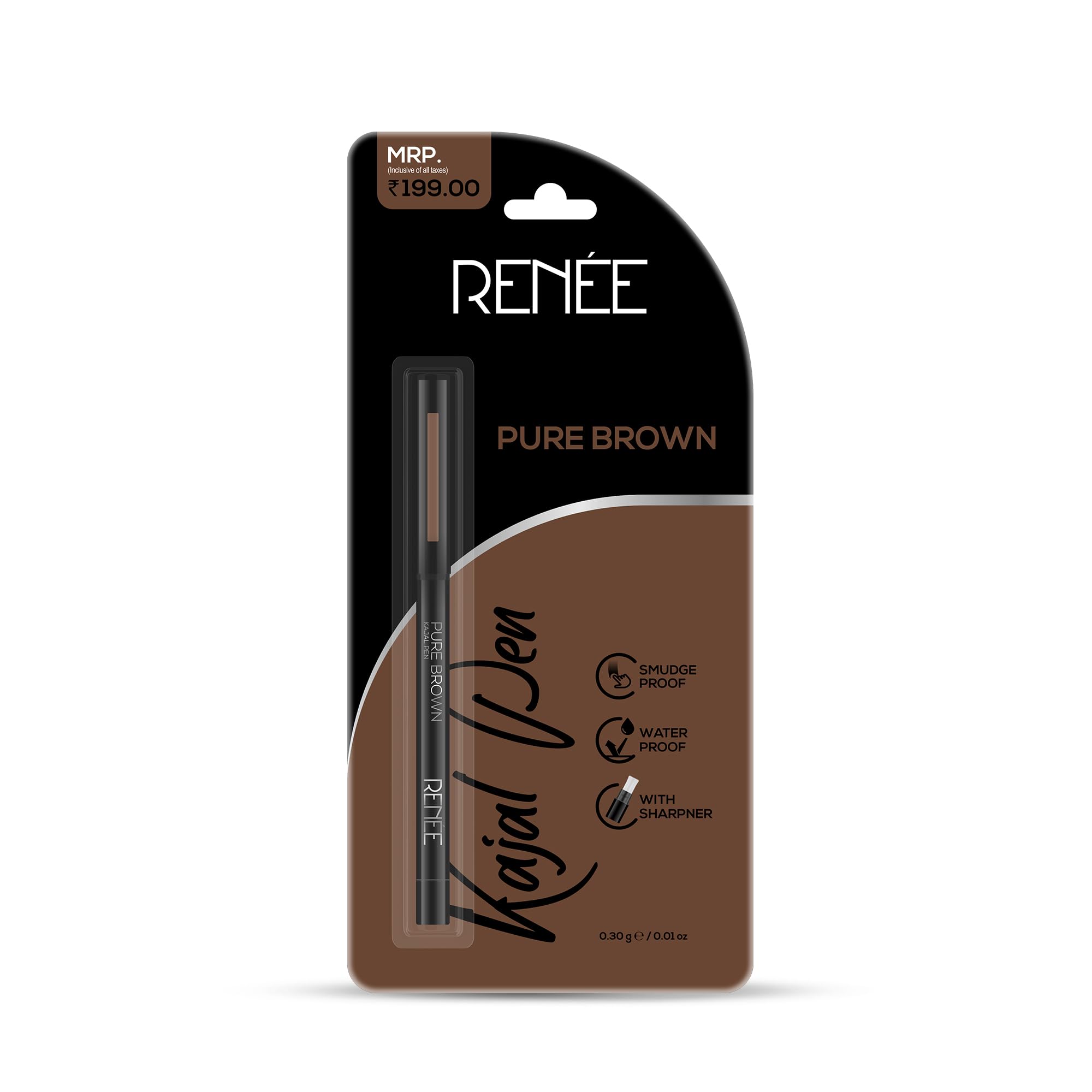 RENEE Pure Brown Kajal Pen with Sharpener |24 Hrs Stay Long Lasting Kohl Pencil |Matte Finish, Rich Color Payoff |Smudge & Water Proof with One Swipe Application Formula - 0.35gm-picture-56