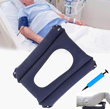 Inflatable Cushions, Breathable Nursing Anti-Bedsore Seat Pad for Bedridden Disabled Elderly for Pain Relif, Use for Toilet Chair, Wheelchair, Shower Chair Suede