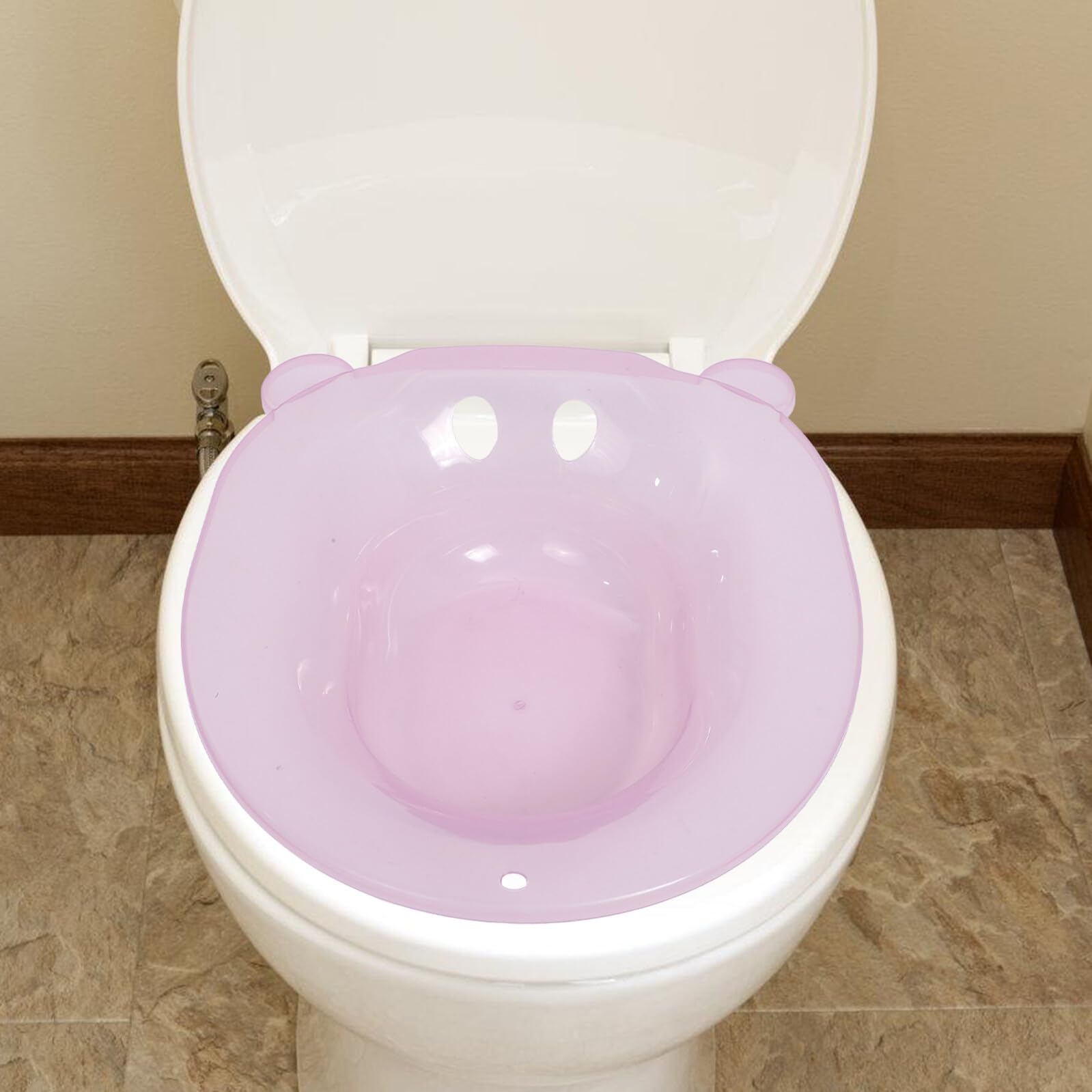 Bacinella per Bagno Intimo in Pp, Rosa, Profonda e Pratica per Post Parto, Uso su Wc per Donne e Anziani