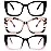 REAVEE 3 Pack Oversized Square Reading Glasses Oprah Style for Women, Blue Light Blocking Large Frame Computer Designer Fashion Readers with Spring Hinge (Black/Pink Tortoise/Black Pink,1.5)
