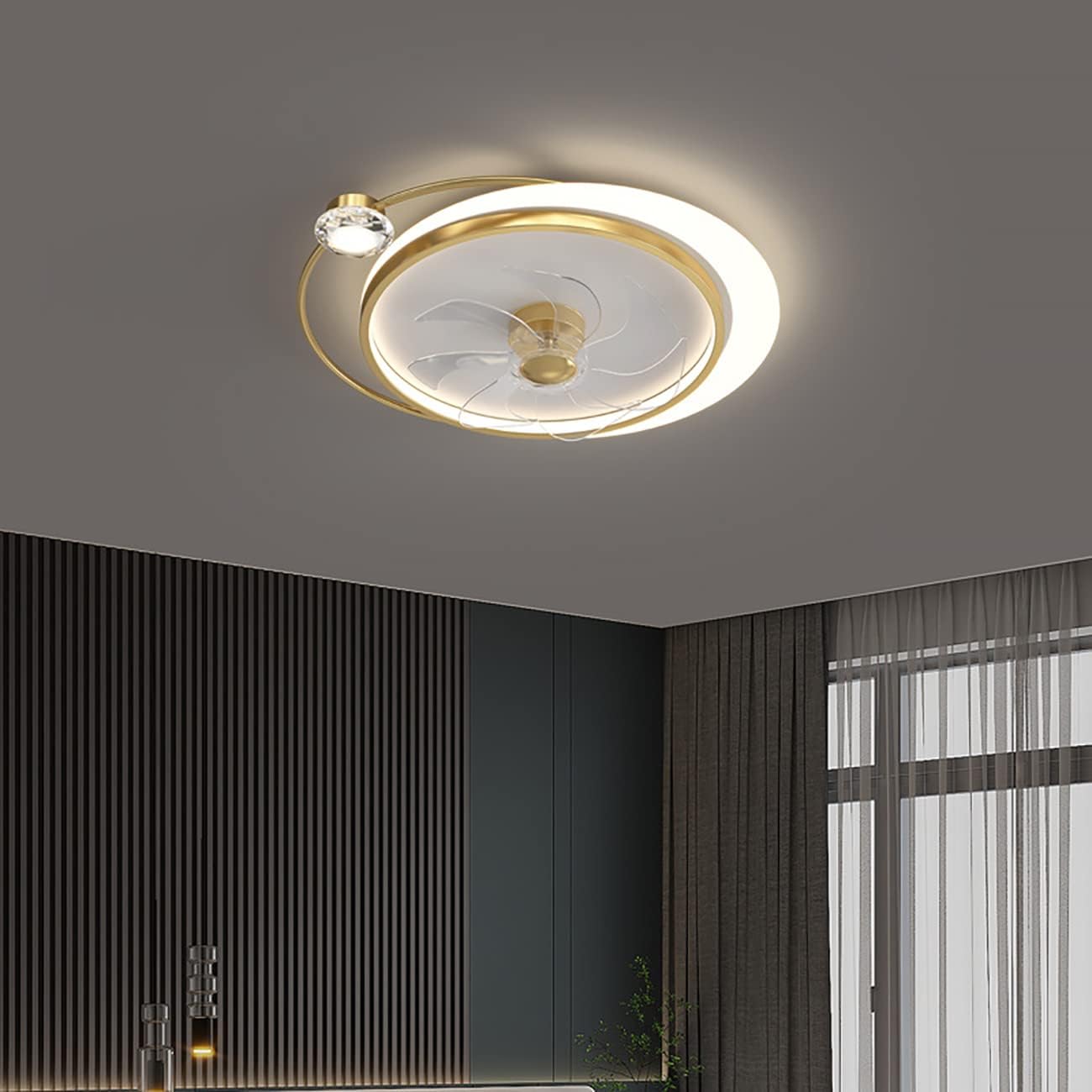 YUEGOO Ceiling Fans with Lamps,Ceiling Fans with Lights and Remote 3 Speeds Silent Fan Led Dimmable Ceiling Lights with Timer 52W for Bedroom Living Room Dining Room Fan Lighting
