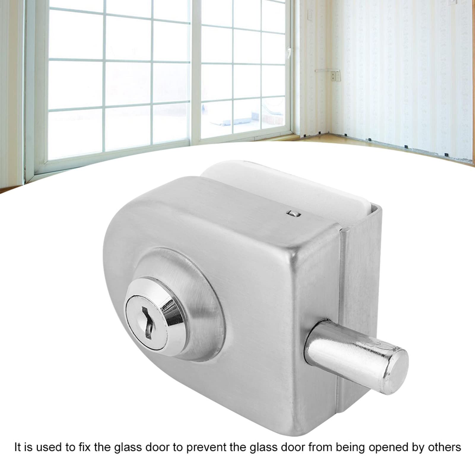 Glass Door Lock,Bathroom Stall Lock,10-12mm Stainless Steel Knob Sliding Gate Floor Latch Single Bolt Rotary Knob Open Close Latches for Home Bathroom Accessories
