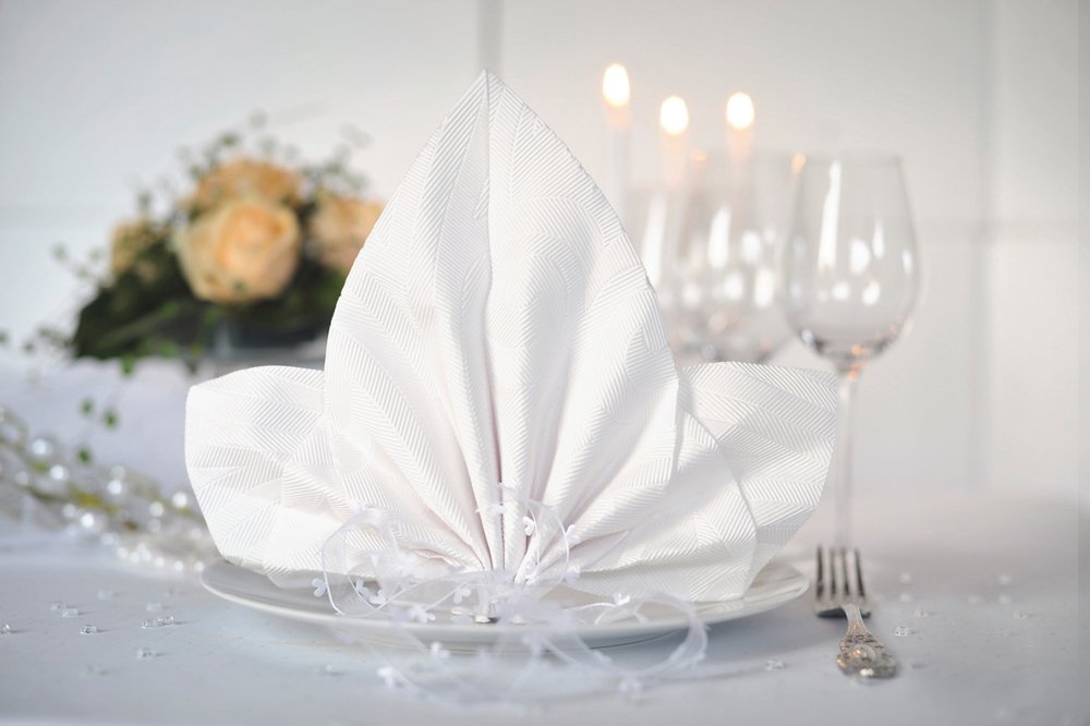 Duni Elegance - Servilletas (40 x 40 cm, 240 unidades), blanco, 240