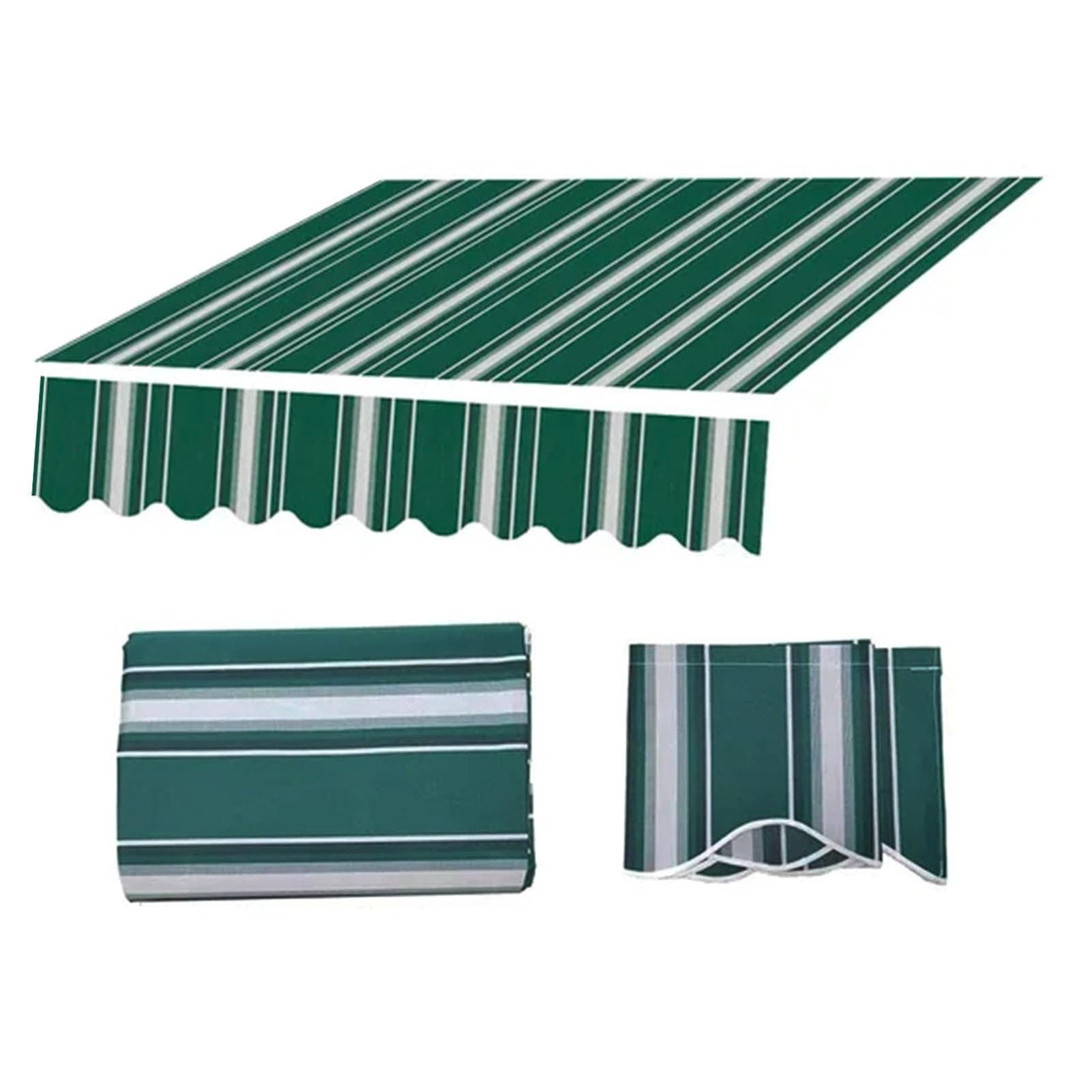 ZFUCMAYL Replacement Fabric For Awnings, Frameless, Retractable Awnings Fabric For Patio, Many Sizes Replacement Tarpaulin with Front Valance For Door Market Deck Cafeshop (9.8x6.5ft)