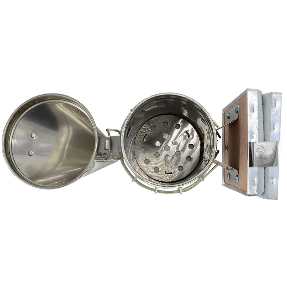 GLSMKR Fumatore Per Alveare In Acciaio Inox - Kit Da Apicoltore Con 3 Pezzi Di Carburante (Artemisia) - Taglia Unica - 2