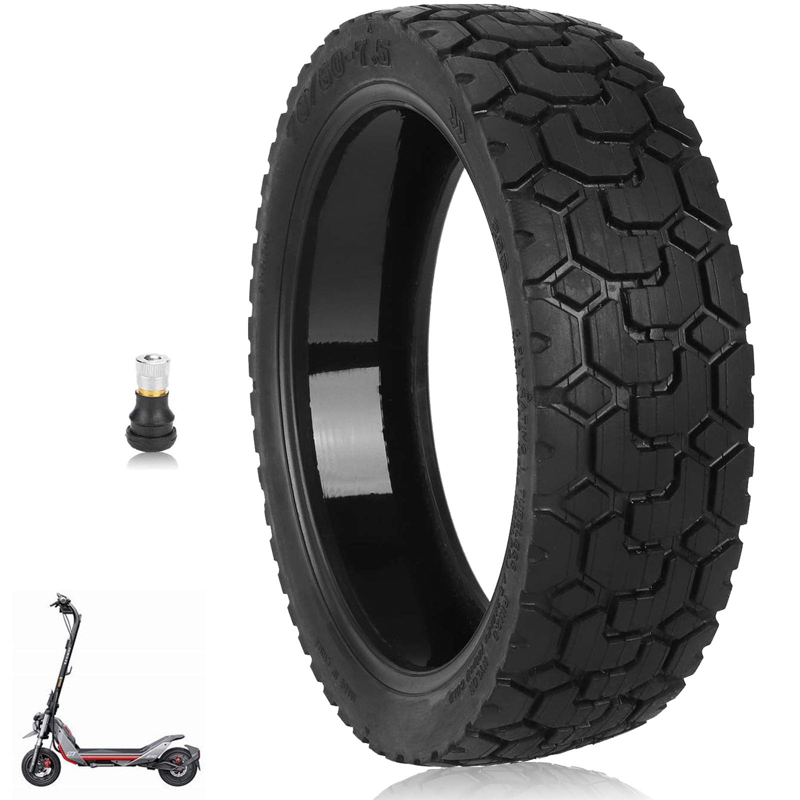 TREFAN 70/60-7,5 Verdickter Tubless Reifen für Segway ZT3 Pro D Elektroroller 11-Zoll Ersatzreifen Verdickte Schlauchlose Reifen Langlebiger, Rutschfester Ersatzräder Scooter (1 Stk mit Gelschicht)