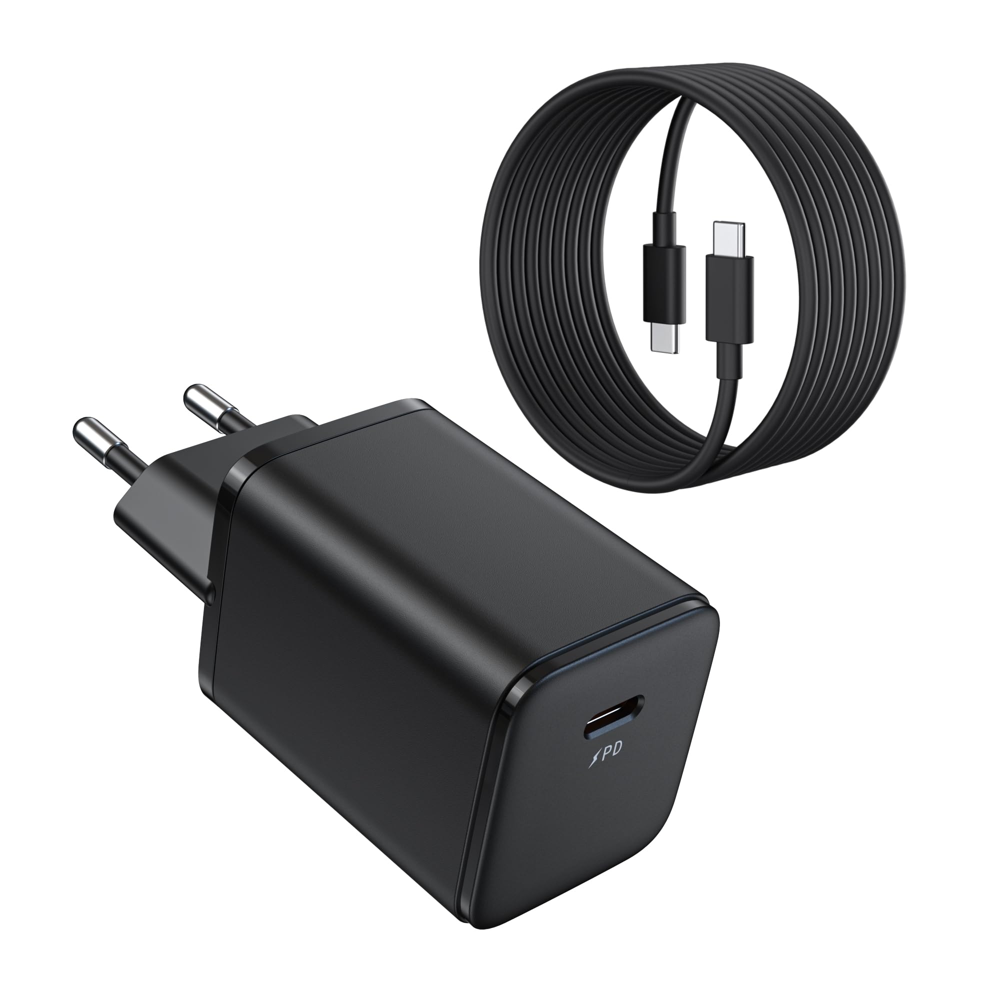 BHHB USB C Ladegerät 65W PD USB C Netzteil GaN PPS Schnellladegerät 65W mit Ladekabel 2M, USBC Super Fast 65 watt Charger Stecker Adapter kompatibel mit MacBook Pro/Air, Samsung Galaxy S26 Ultra/S26