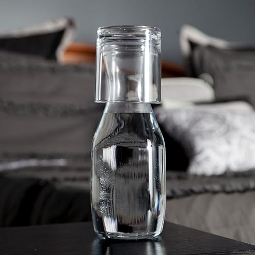 Miniatura 8 de Lily's Home Jarra de agua nocturna con vaso, boquilla fácil de verter para uso sin ensuciar en dormitorio, baño o cocina, taza de uso como tapa,
