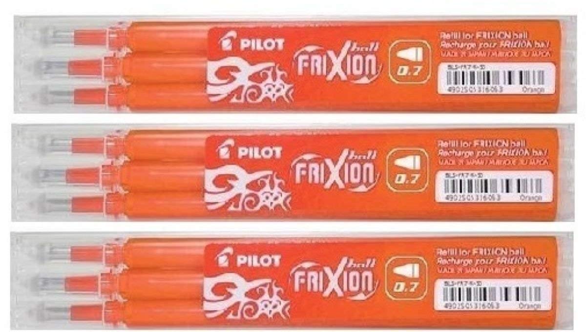 Recharge Stylo Frixion Pilot Frixion - Recharges Roller Effaçable 0.7mm - Lot 8 Couleurs - Encre Thermosensible - BLS-FR7 Frixion 4 Couleurs - 6
