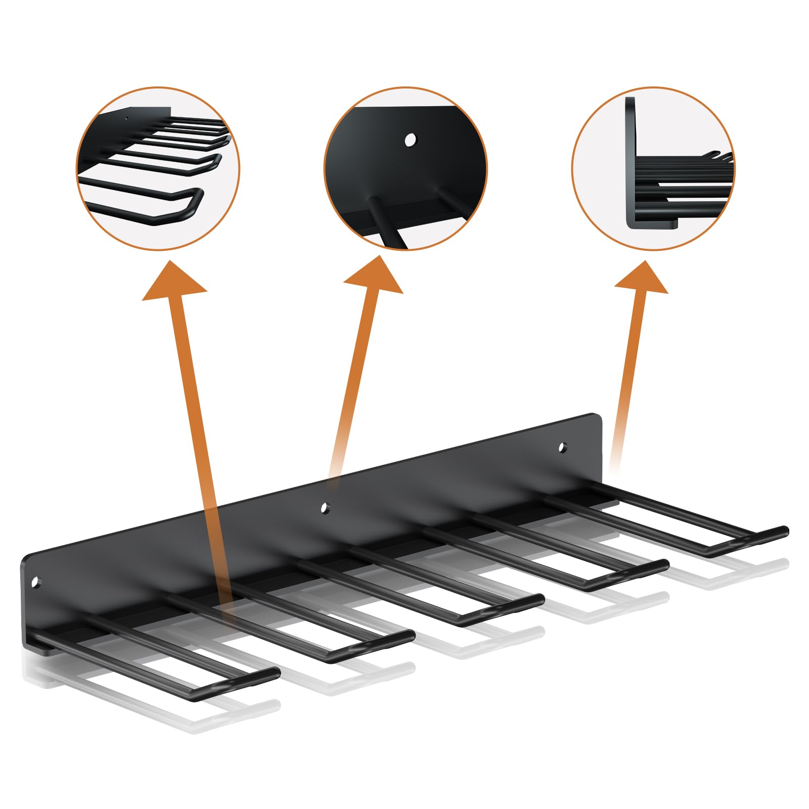 Organiseur pour outils électriques en acier au carbone, 2 supports de rangement muraux, 8 emplacements, 41,9 x 17,8 x 4,6 cm