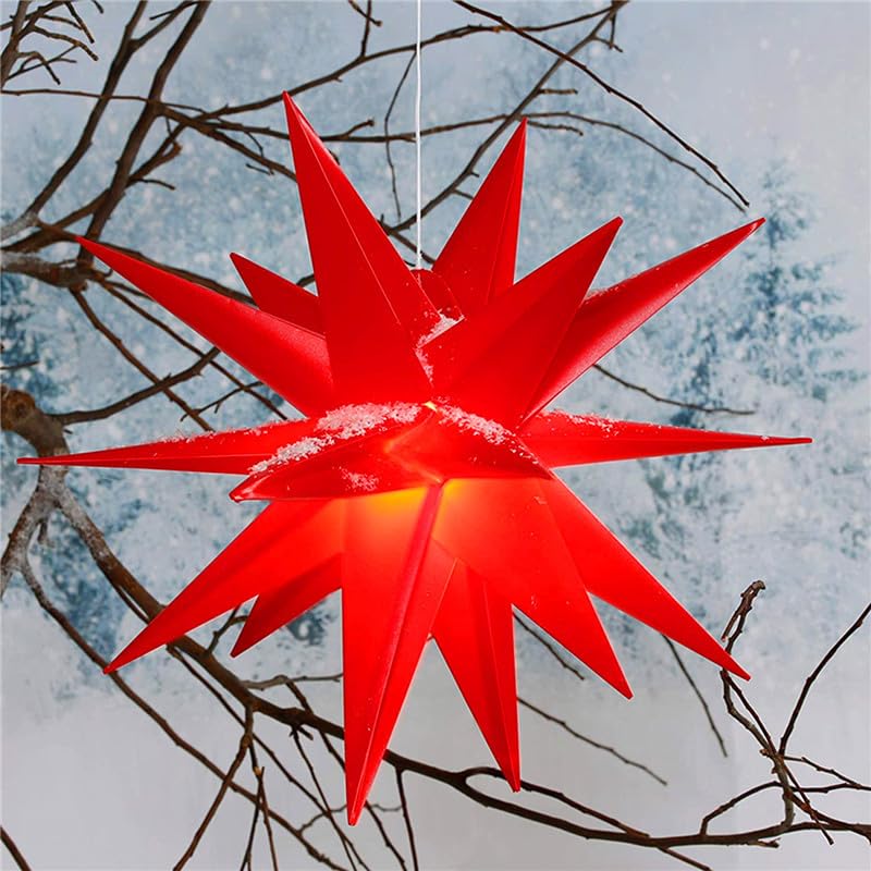 Darryy 60cm Led Stern Weihnachtsstern mit 5m Lichterkette, Explosion...