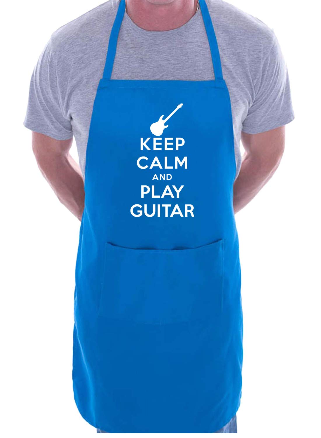 Print4U Keep Calm And Play Guitar Novelty Cooking Apron Blue