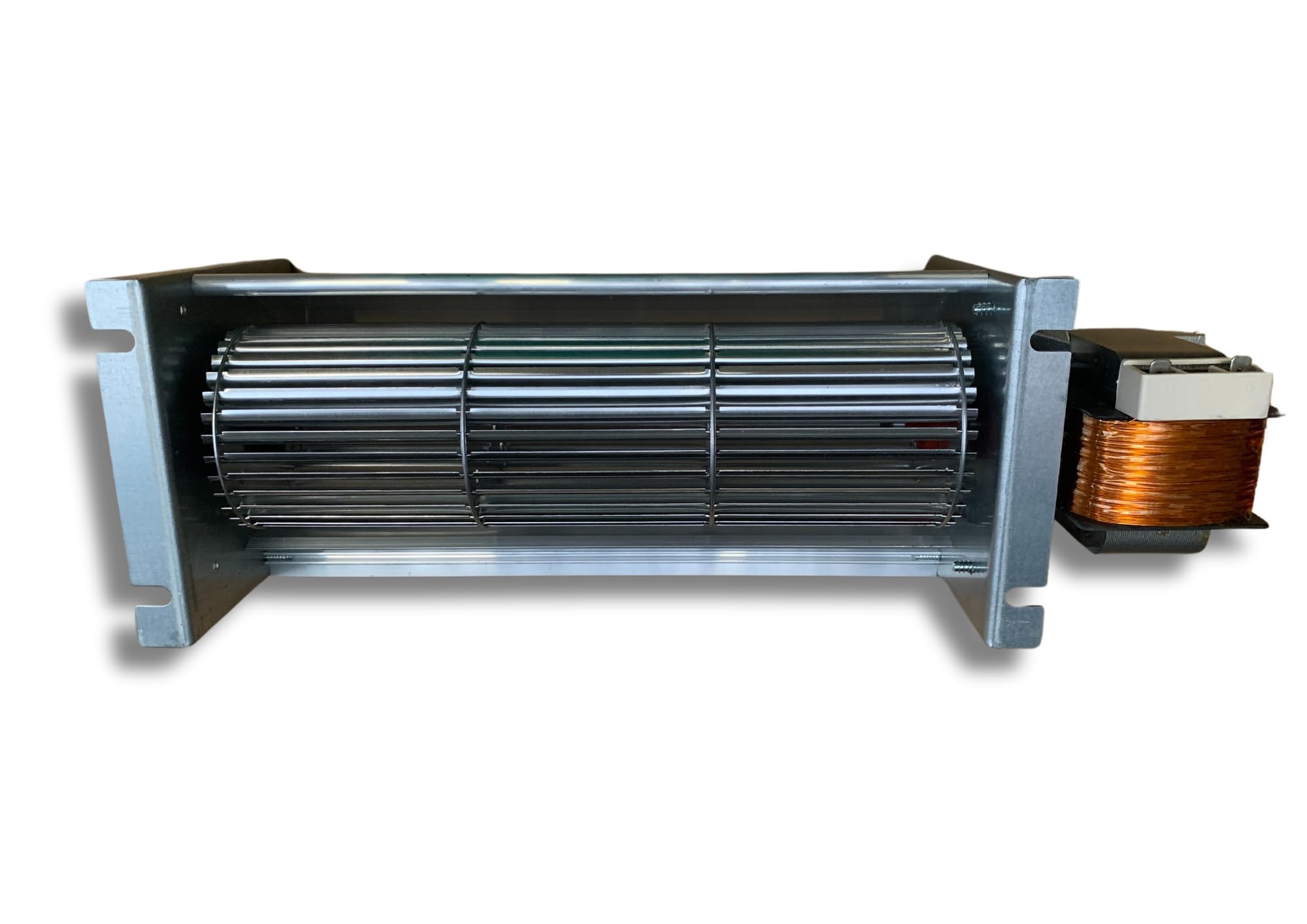 Ventilador tangencial longitud total: 387 mm, tamaño de la boquilla: 280 x 44 mm para estufas de pellets