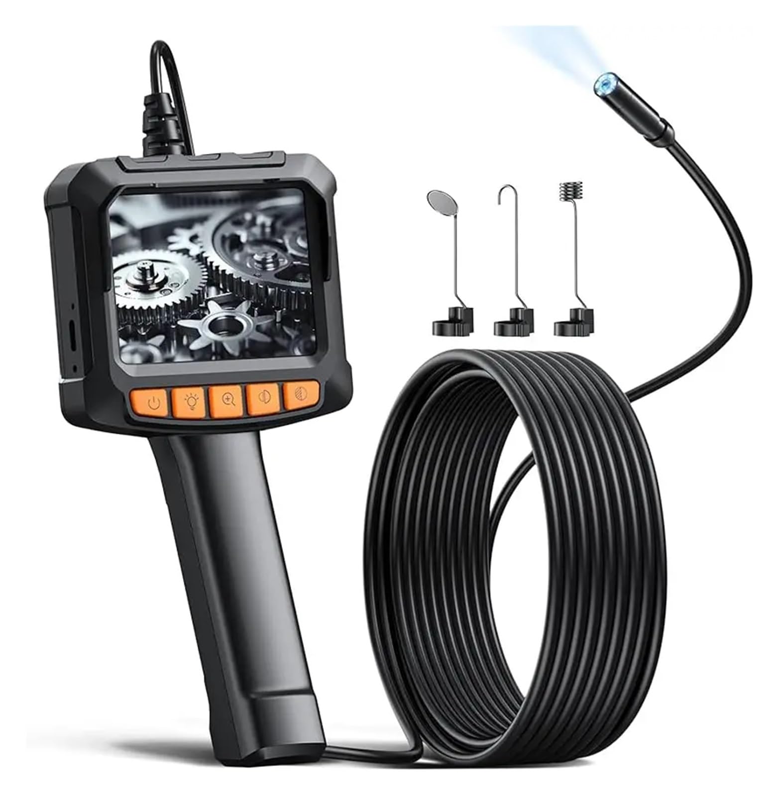 2.4inch Endoscope Camera 1920P Single&Dual Len Car Inspection Camera IP67 Waterproof Industrial Borescope 8LED Lights For Engine(10m,Single Len)