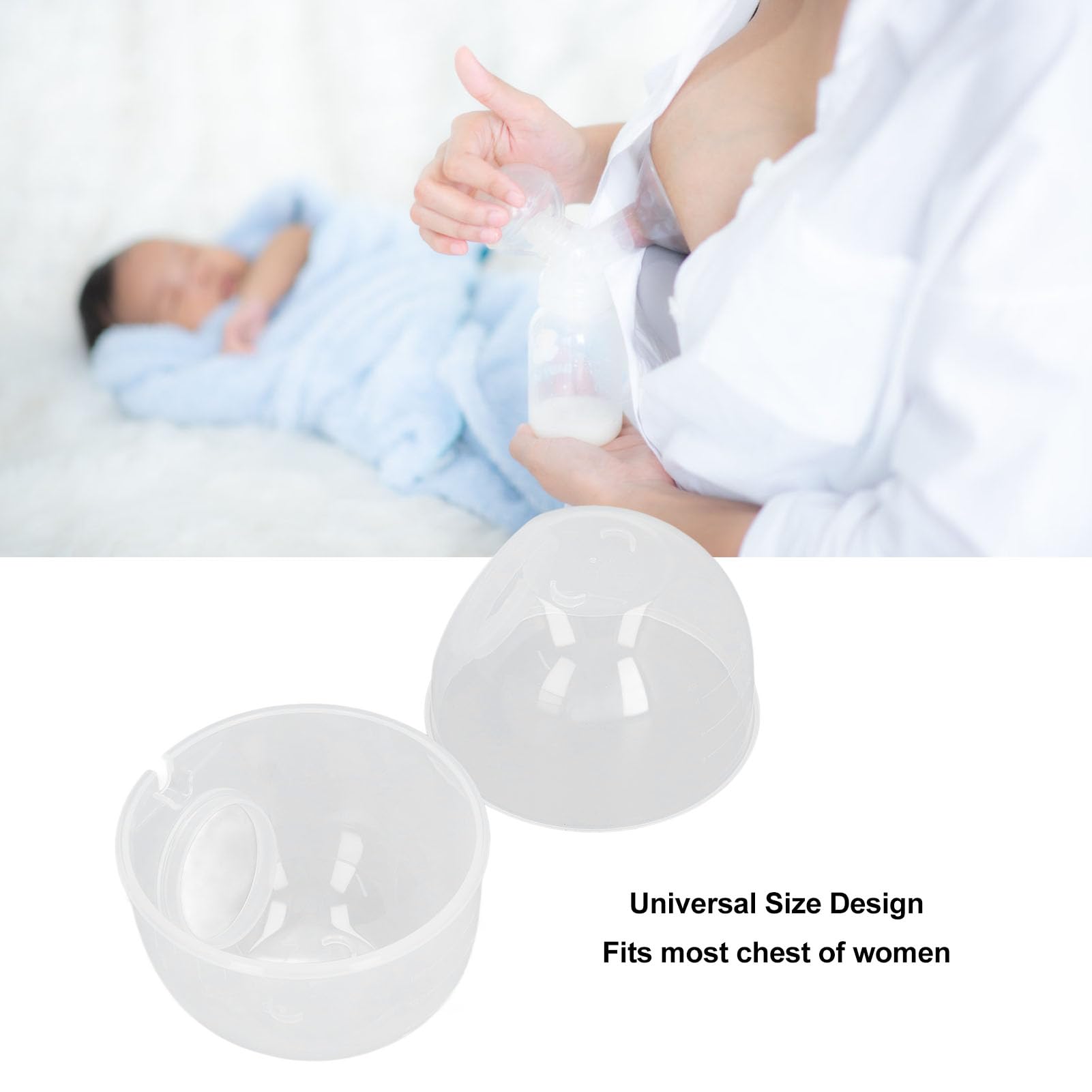 Pump Milk Collector Cup, 2Pcs Plastic Pump Milk Collector Cup Accessories for Momcozy S12 S9 S10 for Kmaier - Image 2