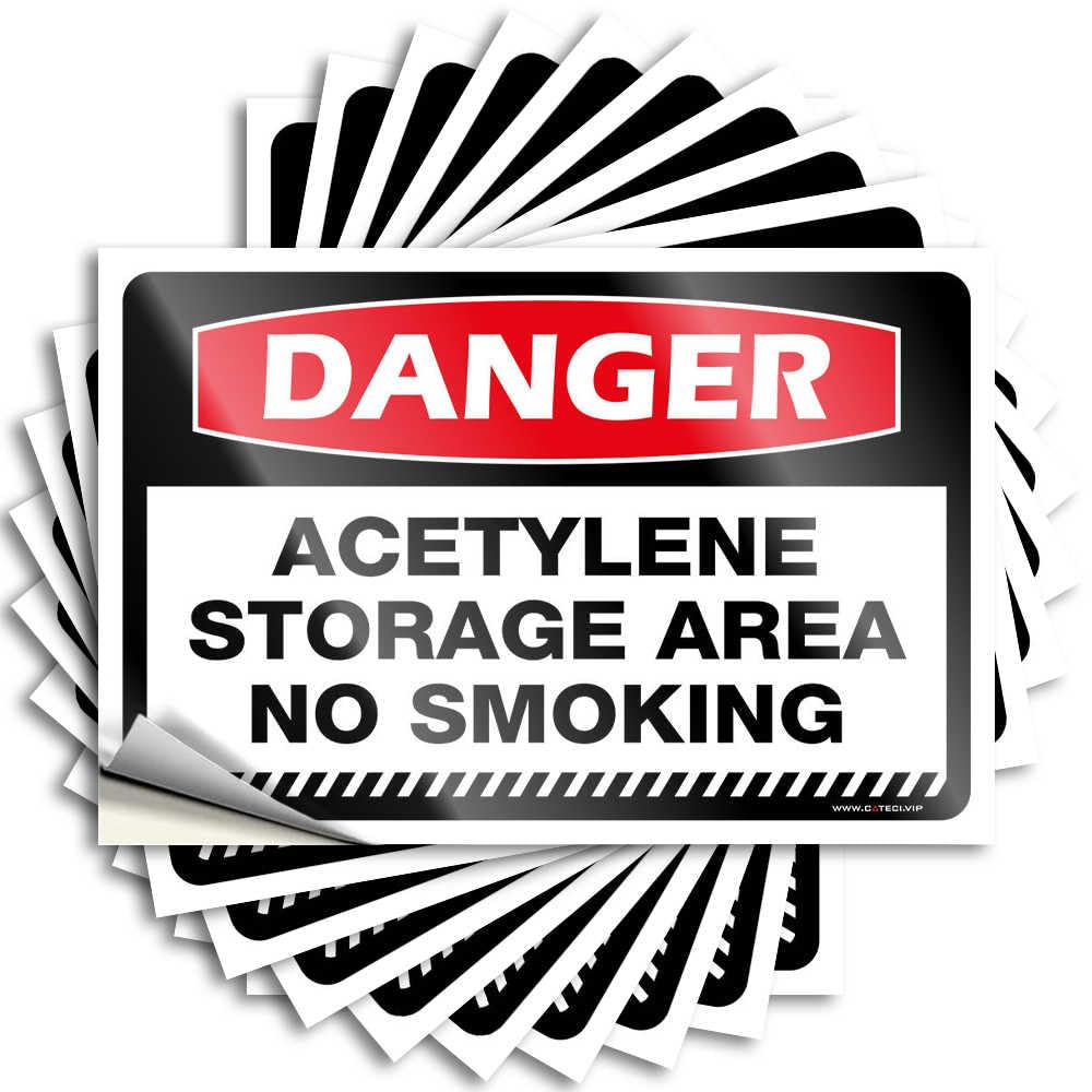 Tattoos Core Easy Apply | Danger Acetylene Storage Area No Smoking Optical Illusion Laptop Peel and Stick(6X9CM)