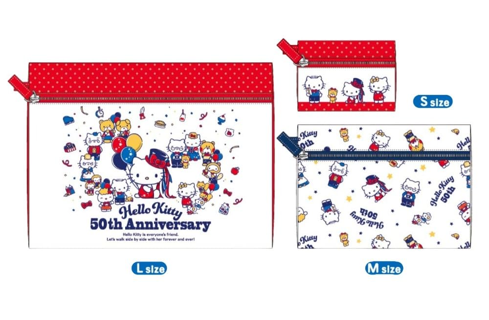 Amazon.co.jp: マリモクラフト 3連ポーチ ハローキティ50TH L