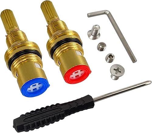 Miniatura 7 de Juego de cartuchos de válvula de cerámica de latón 1-001 y latón 1-002 compatible con cartucho generalizado en frío y cartucho extendido caliente,