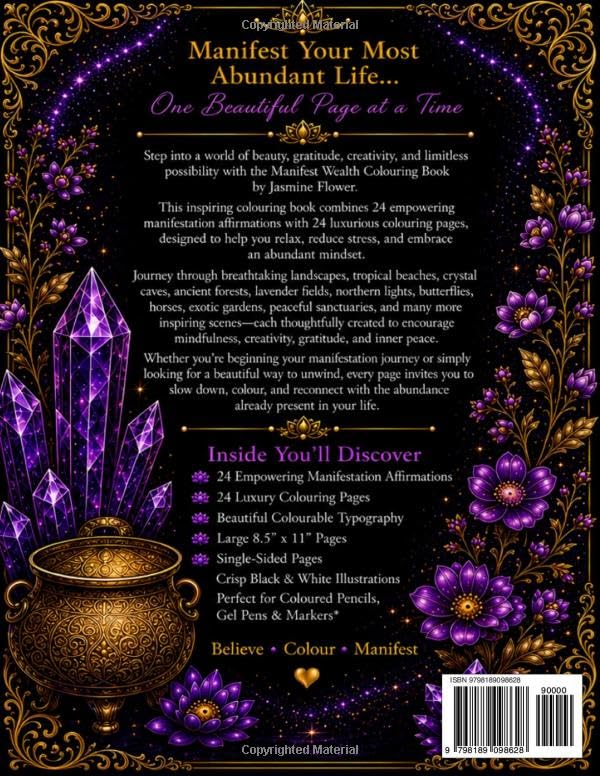 Manifest Wealth Colouring Book: A Luxury Colouring Journey of Abundance, Gratitude & Manifestation (The Manifest Colouring Book Series) image 3
