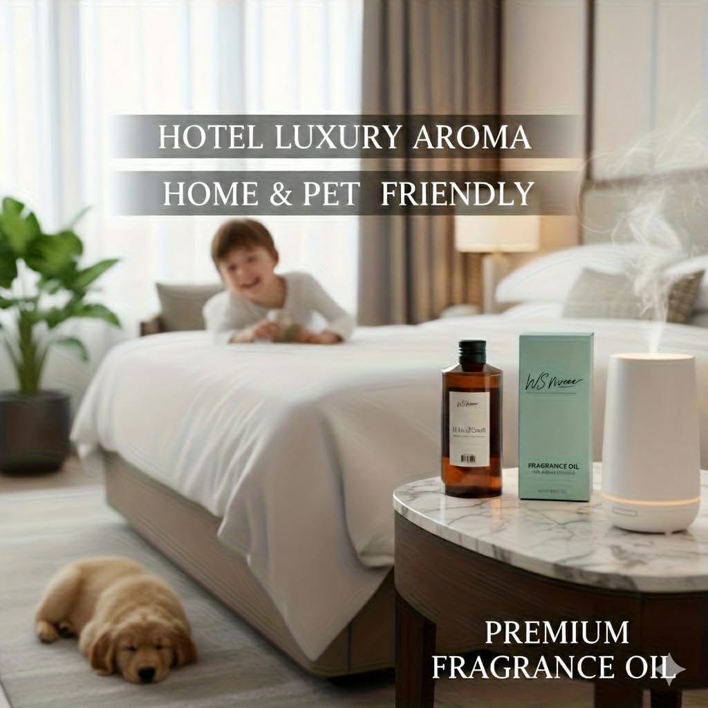 Hotel Lobby Diffuser Oil Refill 200ml (6.76oz), Natural Pure Essential Oil, Hilton Inspired Scent, Melon Freesia Sandalwood Blend for Waterless & Ultrasonic Diffusers, Home Fragrance