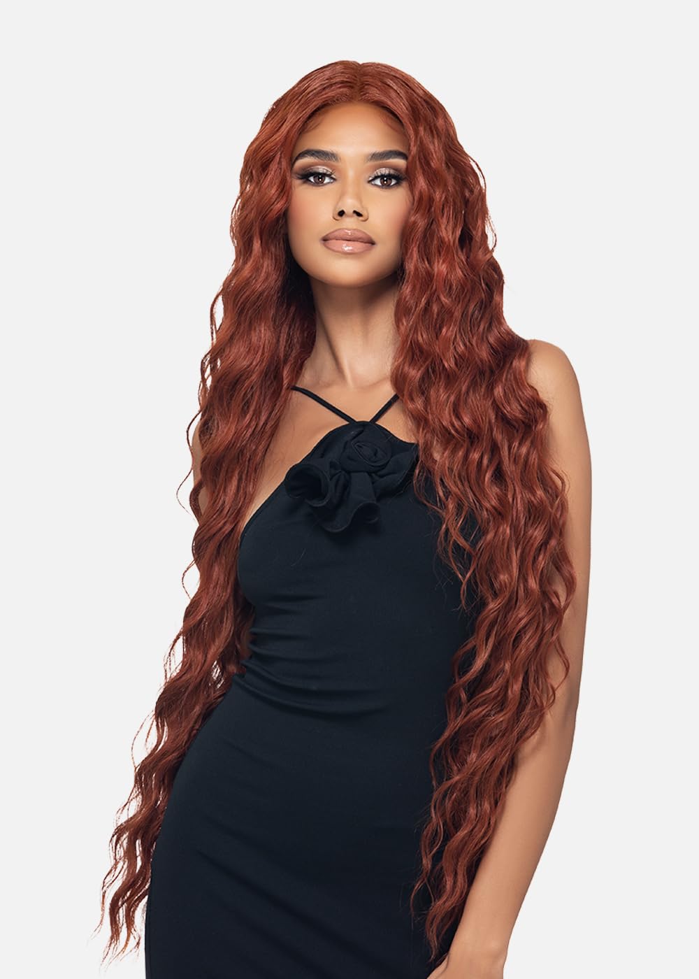 Vivica A. Fox WNB-3, HUMAN HAIR BLEND, Lace Front Wig, Color Copper Red