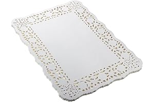 White Lace Rectangle Paper Doilies for Elegant Tableware
