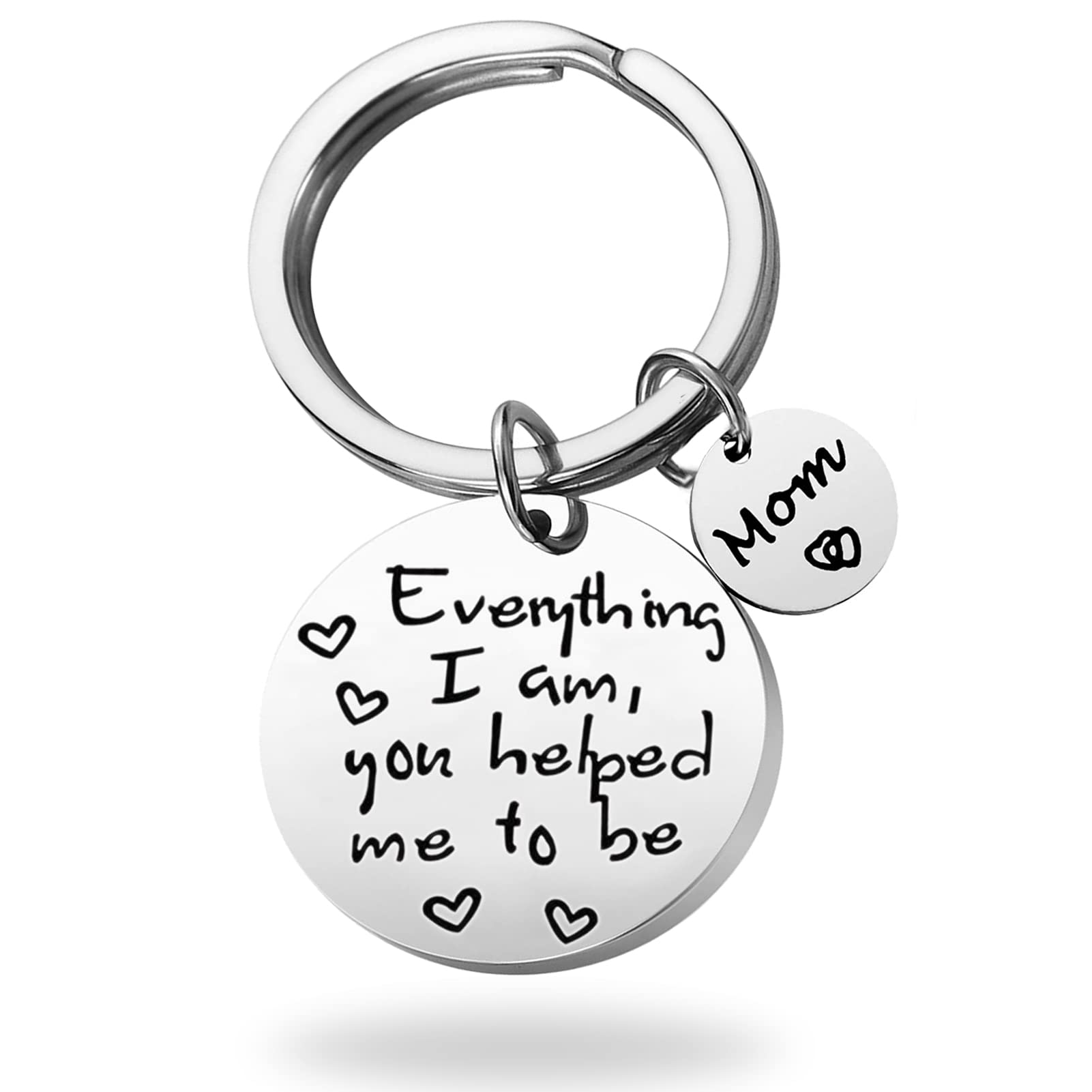 Gaoikerr Mom Keychain Gift for Daughter, Mom Birthday, Mother's Day, Christmas - Everything I Am You Helped Me to Be