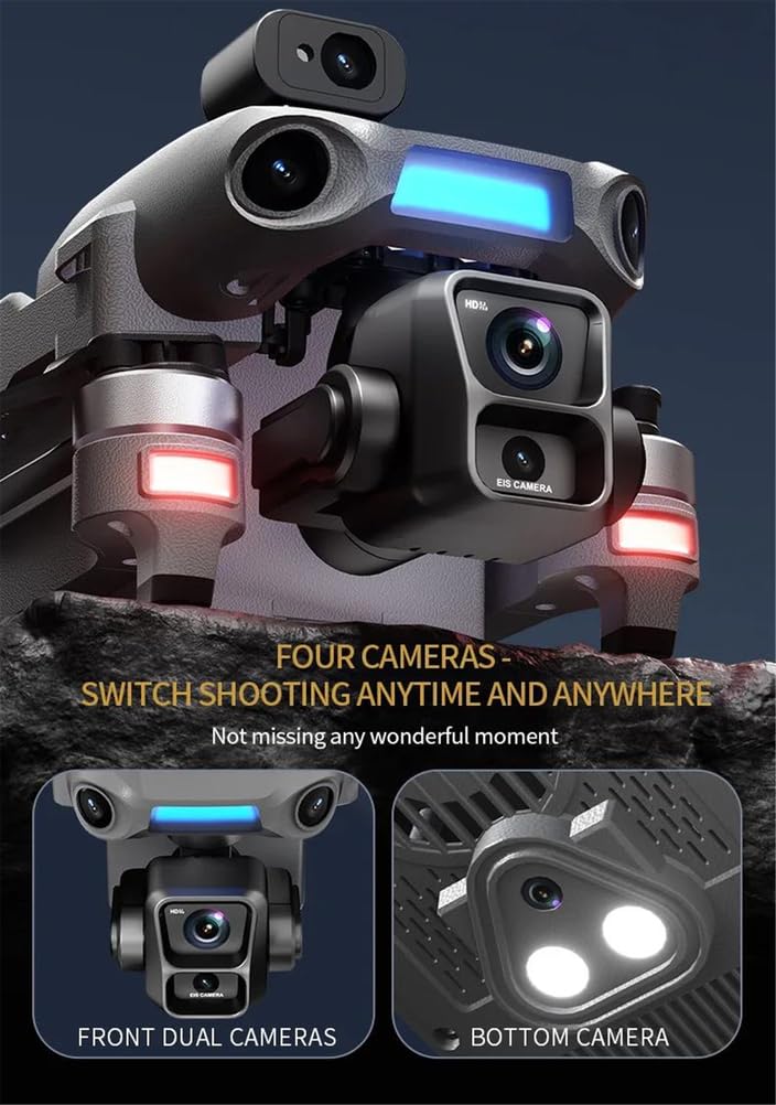 Triple Battery,Drone Professionale s880 p7 Max con Controllo su Grande Schermo, Trasmissione di Immagini a Lunga Distanza di 12 chilometri, Gimbal a 3 Assi