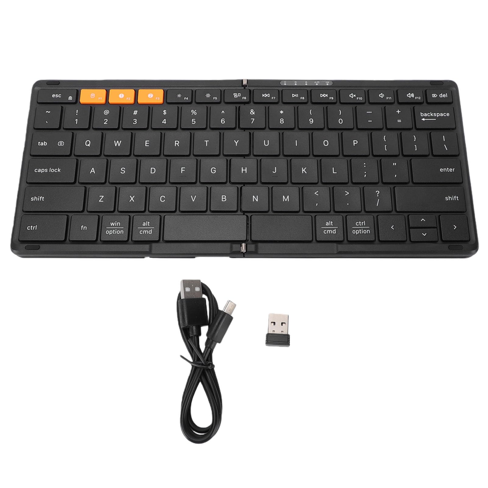 Sxhlseller Tastiera Bluetooth Pieghevole Senza Fili 2.4G | Tastiera portatile pieghevole, Bluetooth wireless 2.4G dual mode, USB C ricaricabile, tastiera da viaggio con layout completo