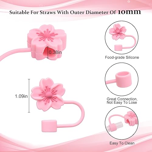 Miniatura 4 de Raymall Cubierta de paja para copa Stanley, dije de letra inicial personalizada para copa Stanley, 4 fundas de silicona para popote con dije para