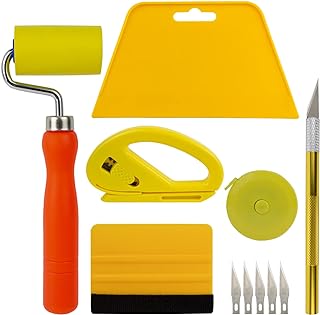 Wallpaper Tools Kit Wallpaper Smoothing Tool Vinyl Tool Wallpaper Squeegee Seam Roller Tape Measure,snitty Vinyl Cutter and Craft Knife with 5 Replacement Blades for Vinyl Wallpaper