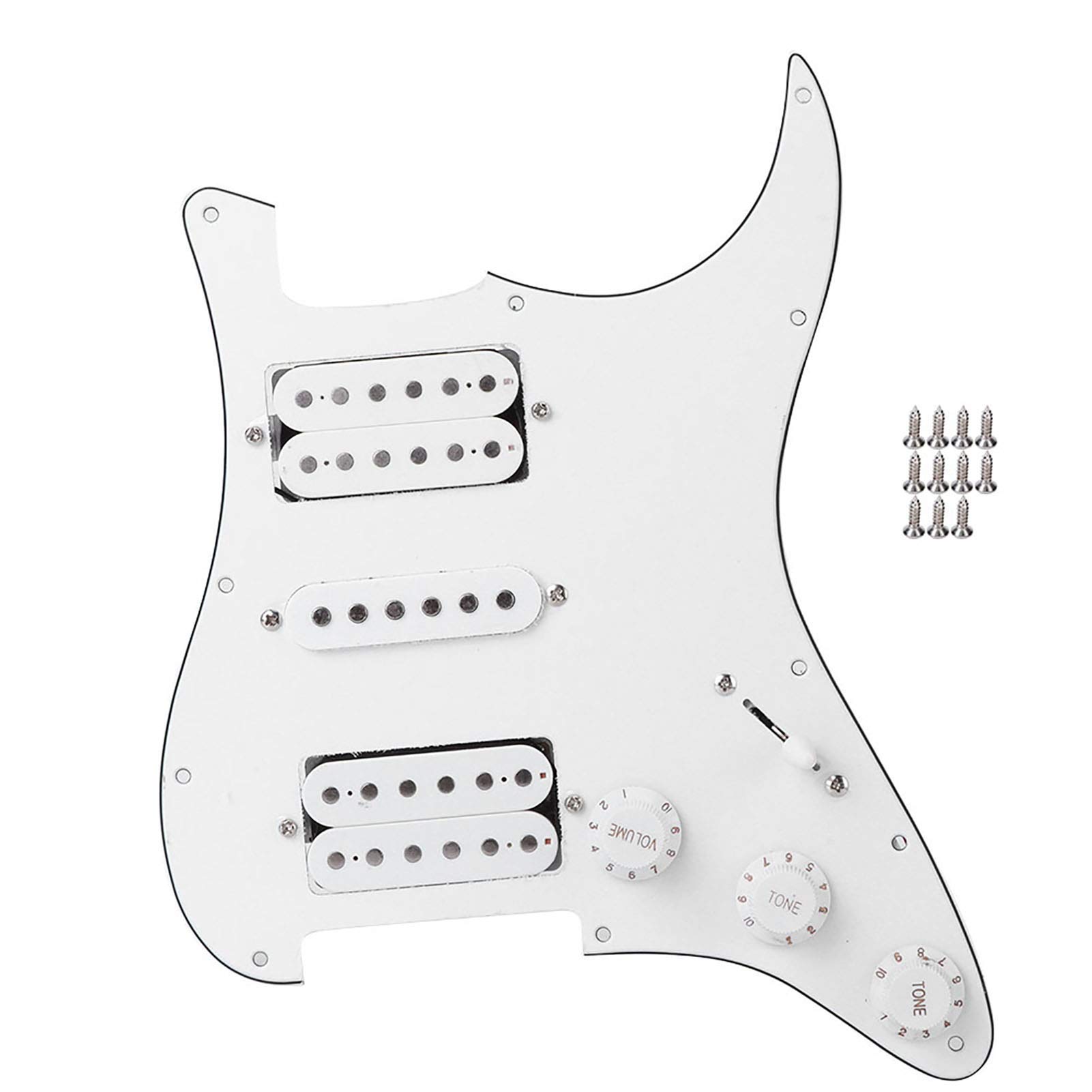 Naładowana maskownica do gitary elektrycznej Okablowana maskownica z przystawką HSH do gitar elektrycznych ST/SQ (biała)