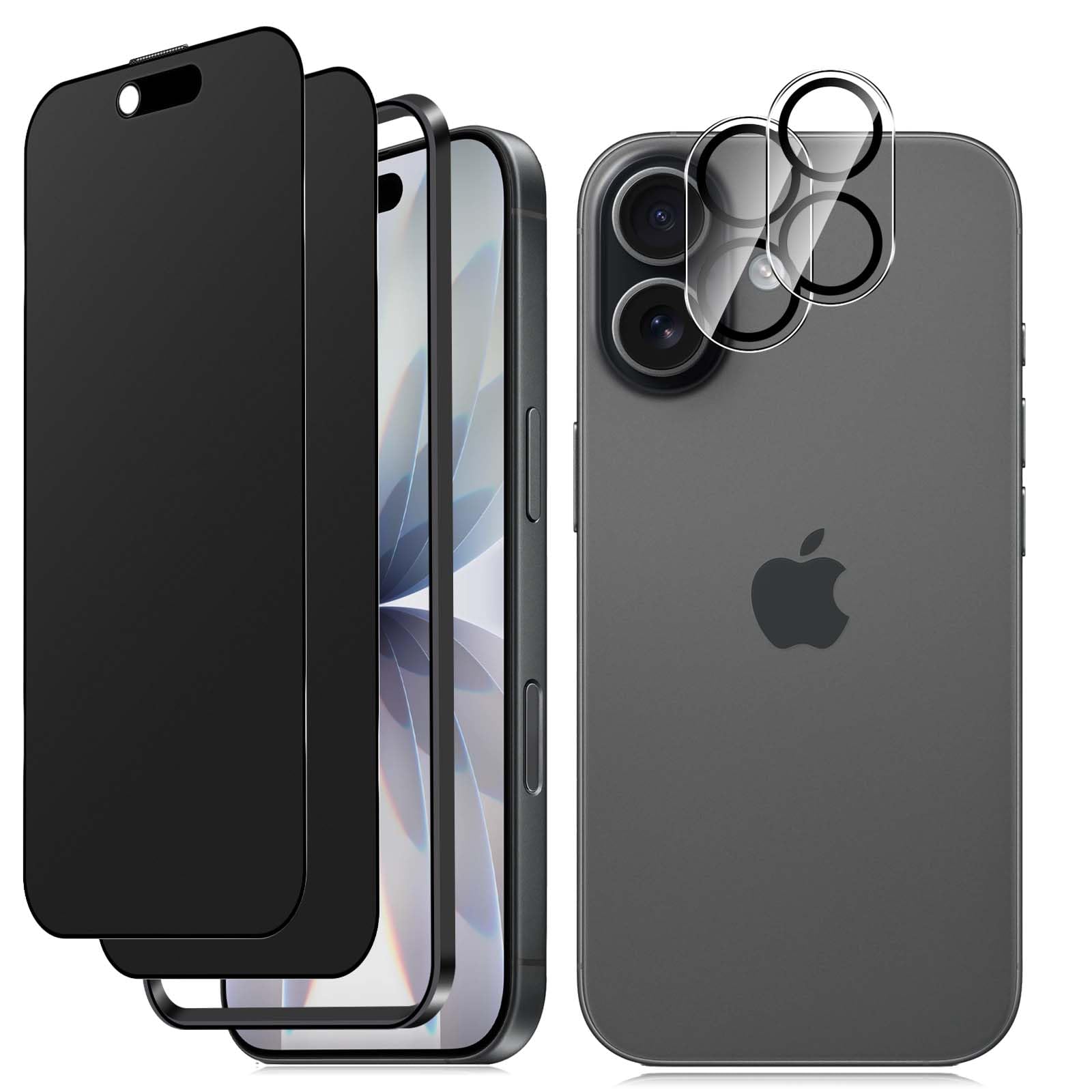 Xunzii Opaca Privacy Pellicola Protettiva a Copertura Totale per iPhone 17 E con HD Protezione Lente Fotocamera [2+2 Pezzi], Anti Spy Anti-Riflesso Opaca Vetro Temperato Film