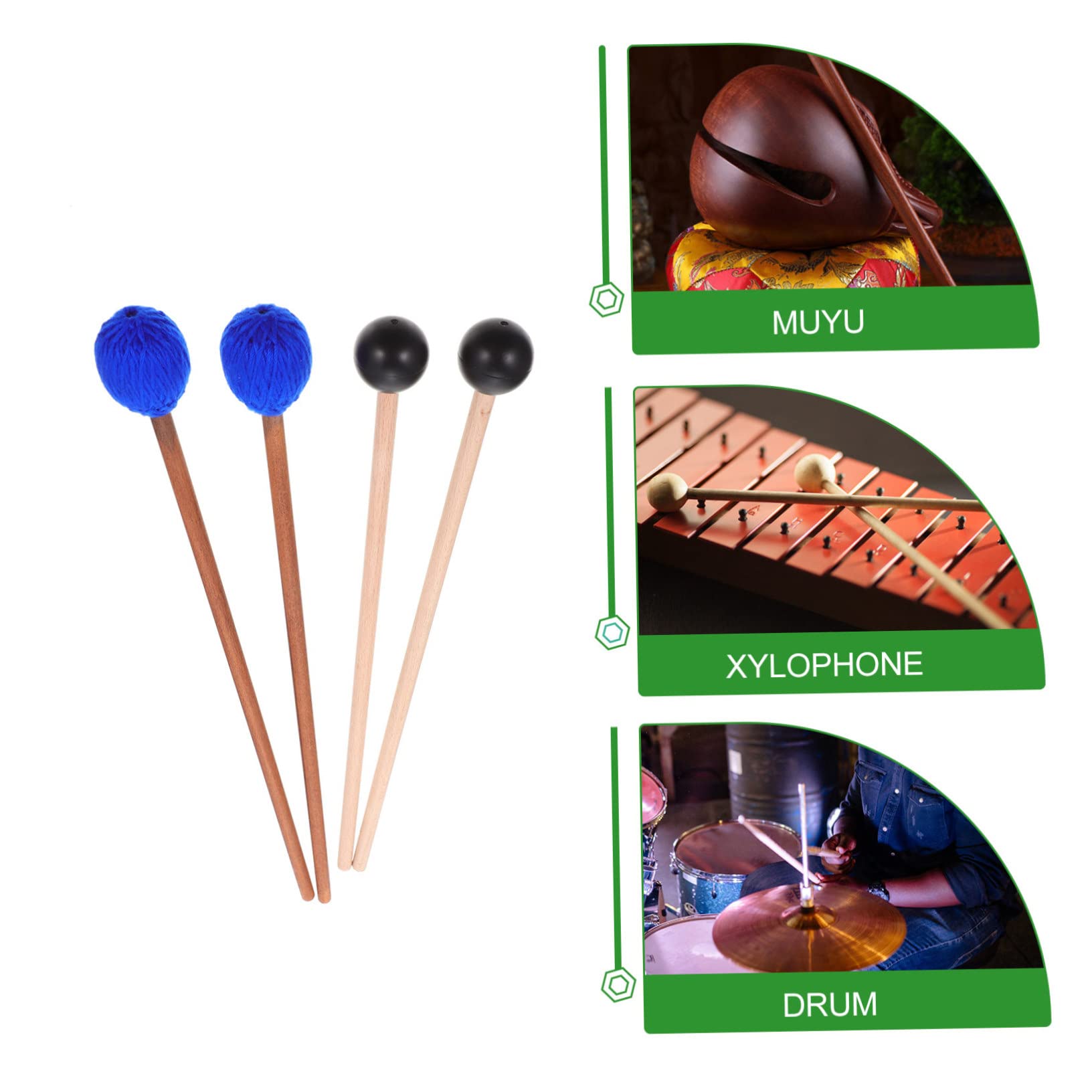 YARNOW 1 Set Malletos de Marimba Xilófono para Instrumentos de Percusión Alta Profesionalidad y Textura Suave Adecuado para Estudiantes y Profesionales