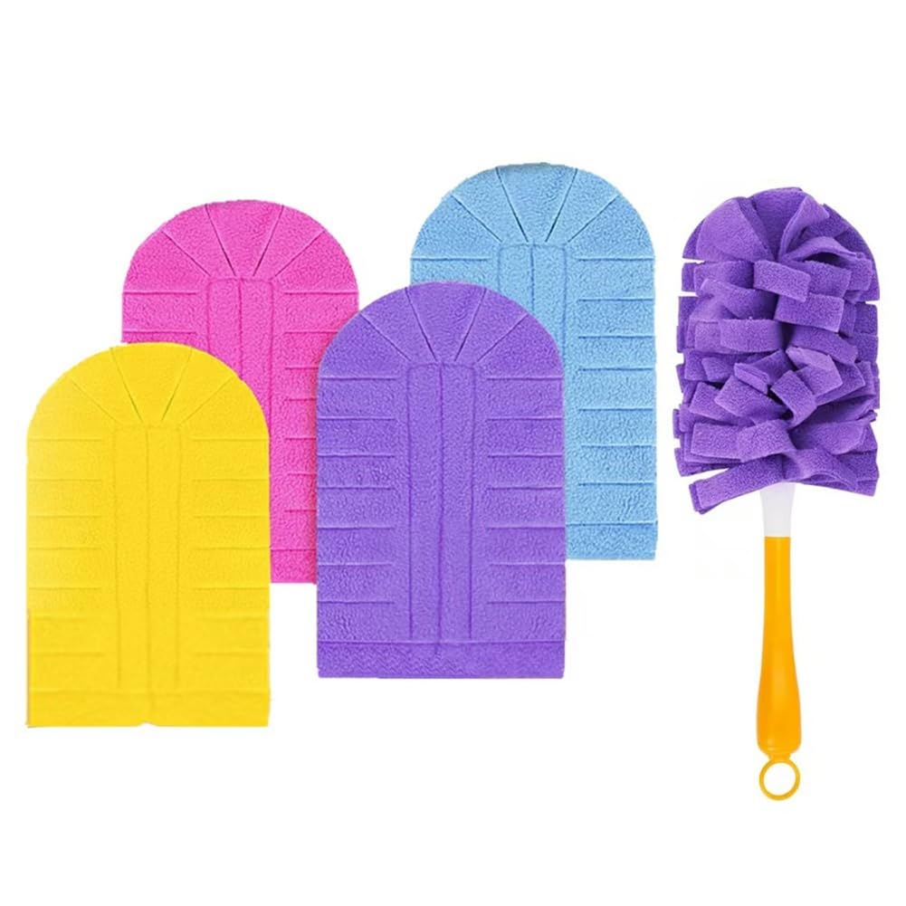 UDSKNV[KSL Reusable Washable Duster Plus Handle Dual-Sided Handheld Duster for Cleaning Ceiling Fans, Air Conditioners