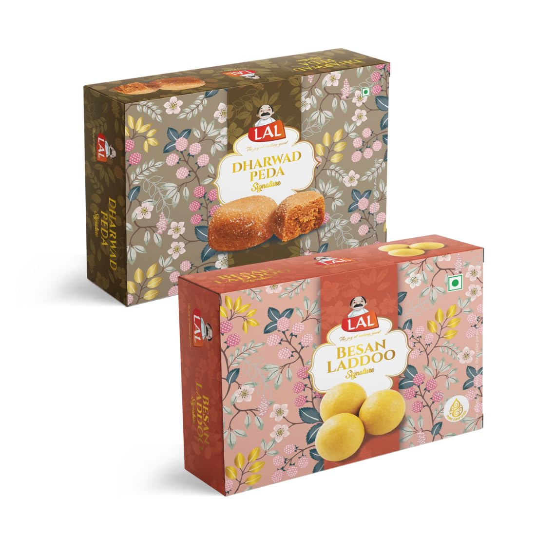 Lal Sweets Combo Pack Dharwad Peda 400g & Besan Laddoo 400g | Indian Sweets | Sweet Gifts for Holi
