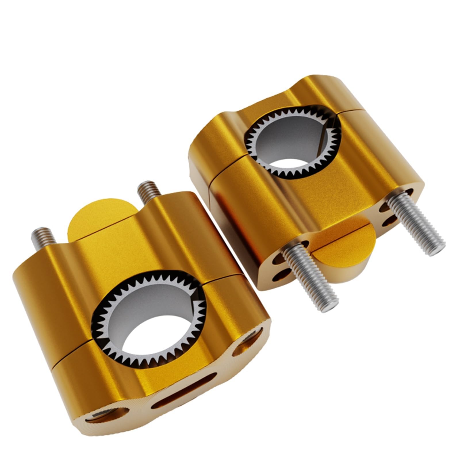 EGUIAS 7/8" Motorcycle Handlebar Clamps Risers Adapter CNC Alloy Dirt Pit Bike ATV Motorbike Accessories Universal(Yellow)