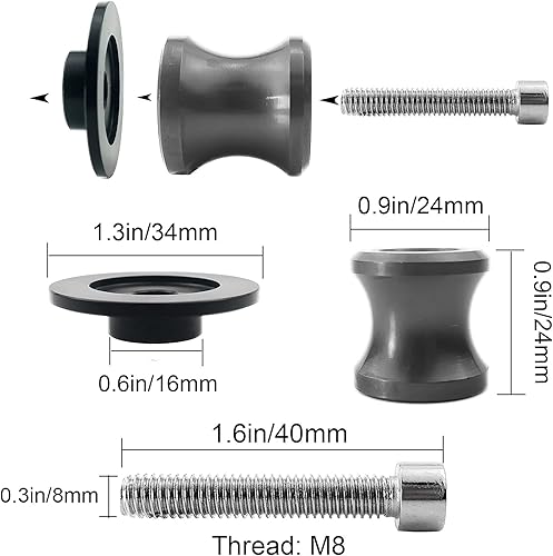 Miniatura 2 de Carretes de basculante de 0.315 in para motocicleta, tornillo de soporte M8X1.5 Universal CNC Bobinas de brazo oscilante para Kawasaki Suzuki Ducati