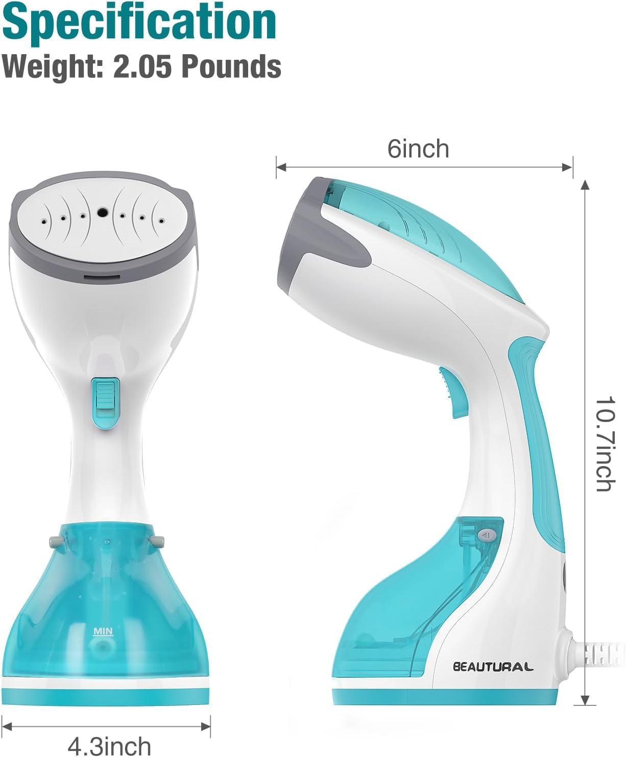Portable Handheld Steamer 260 ml (722-0001) thumbnail 7